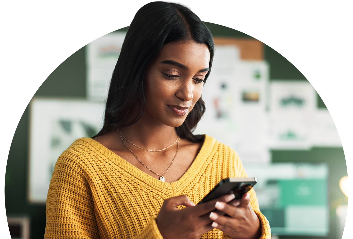 Girl using SheHer mobile app 2